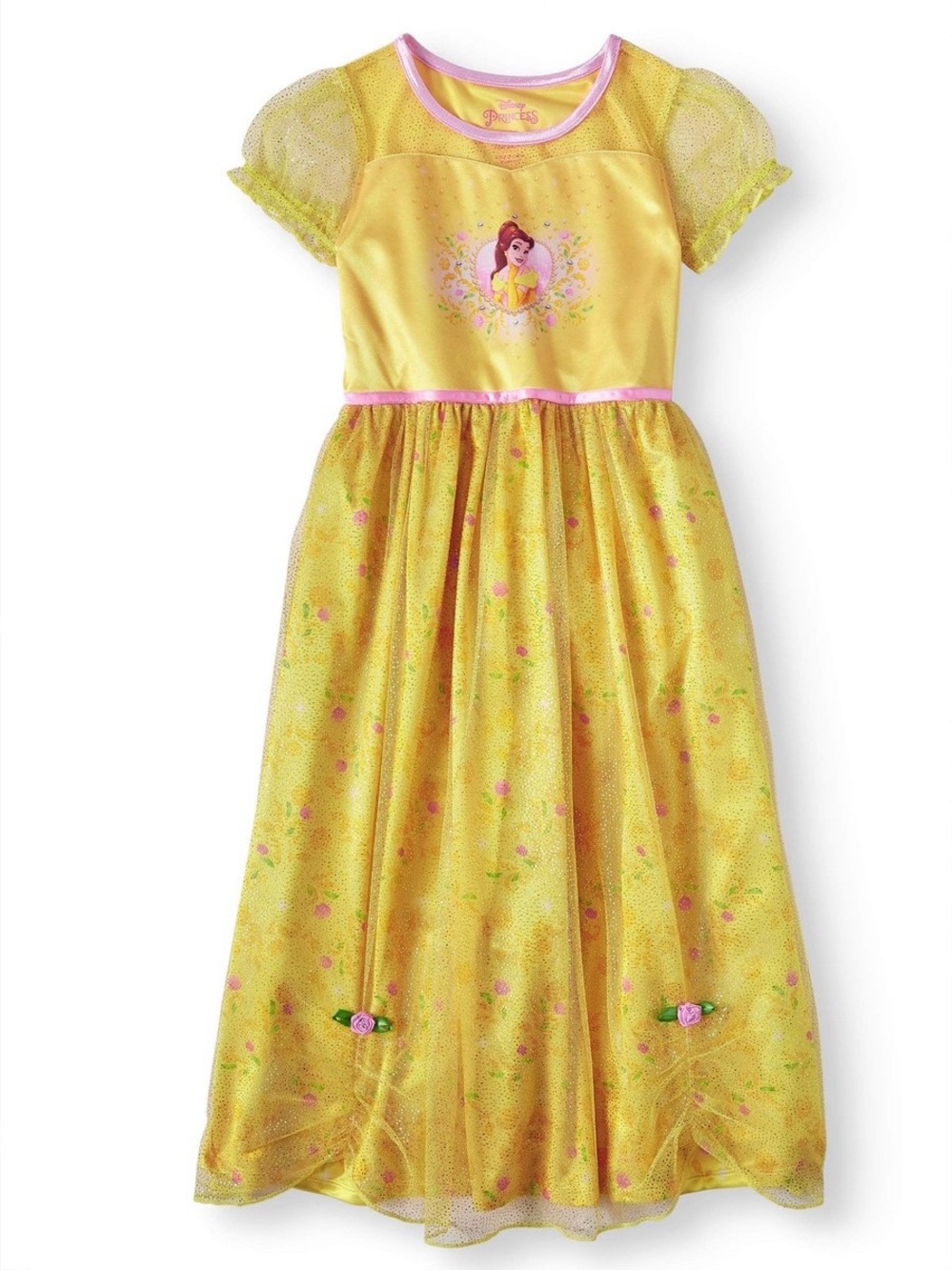 Disney Princess Belle Yellow Girls Costume Dress
